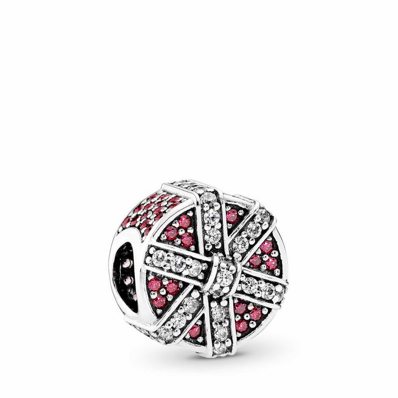 Talismane Pandora Shimmering Gift Argint/Rosii (9i43Dqgu)